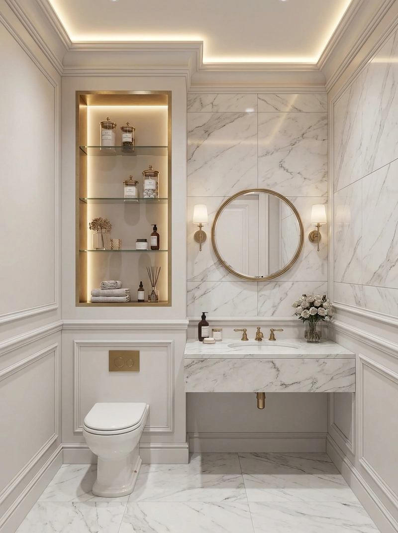 Дизайн интерьера в стиле Классика — Ванная от нейросети RoomGPT