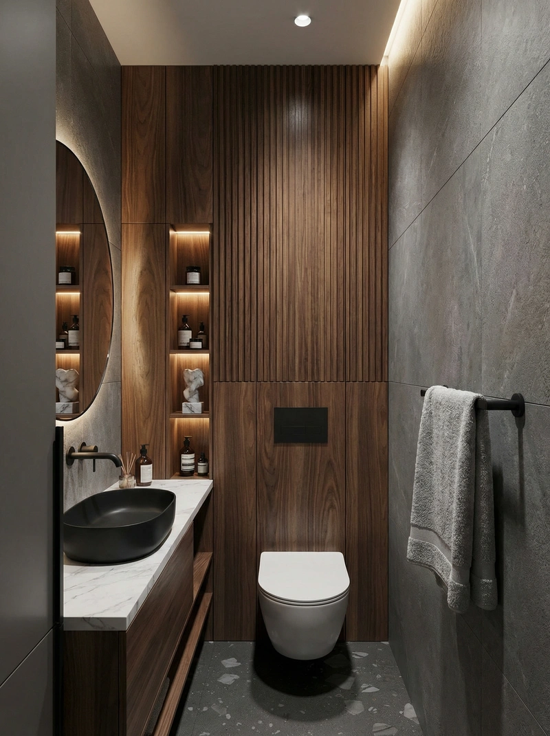 Дизайн интерьера в стиле Контемпорари — Ванная от нейросети RoomGPT