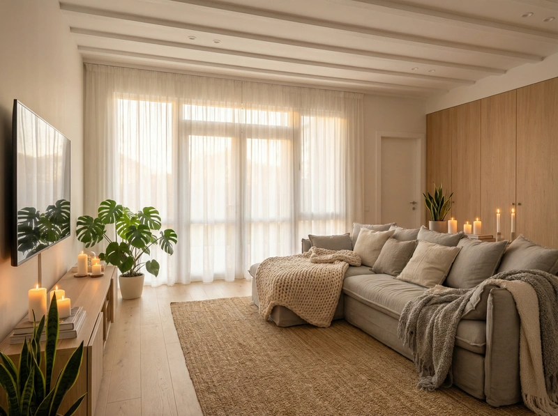 Дизайн интерьера в стиле Хюгге — Гостиная от нейросети RoomGPT