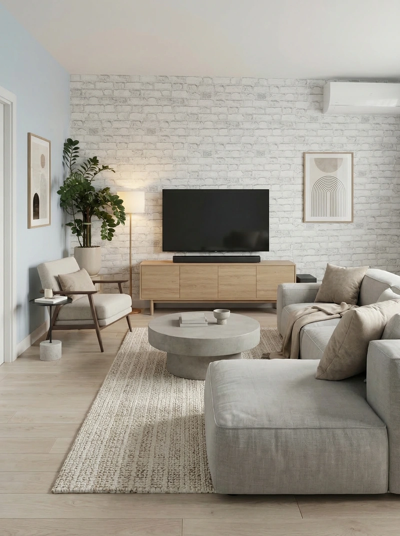 Дизайн интерьера в стиле Минимализм — Гостиная от нейросети RoomGPT