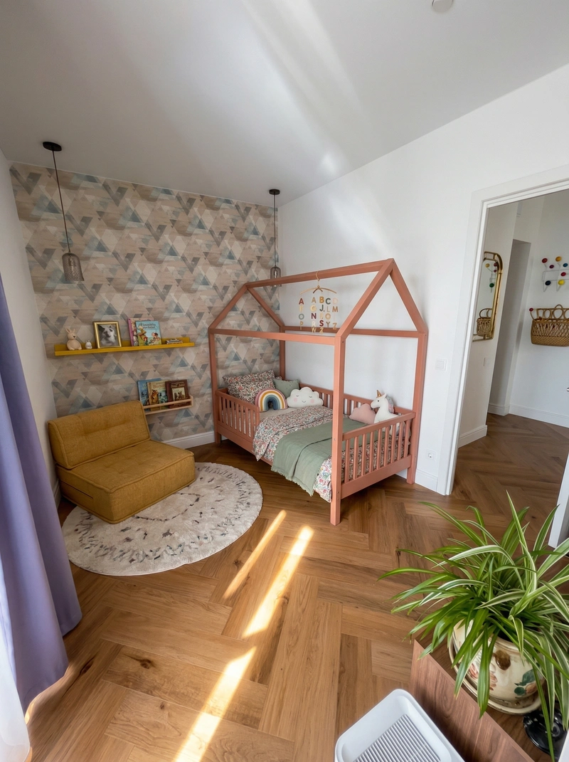 Дизайн детской в стиле Эклектика — фото интерьера от нейросети RoomGPT