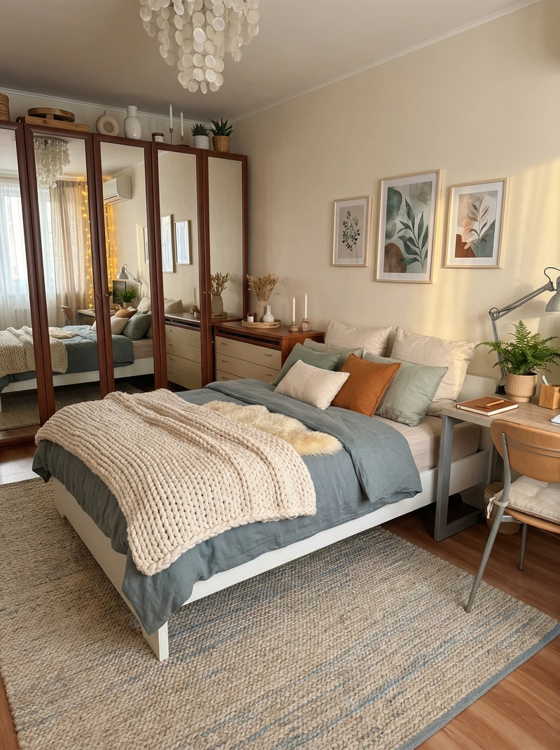 Дизайн интерьера в стиле Хюгге — Спальня от нейросети RoomGPT
