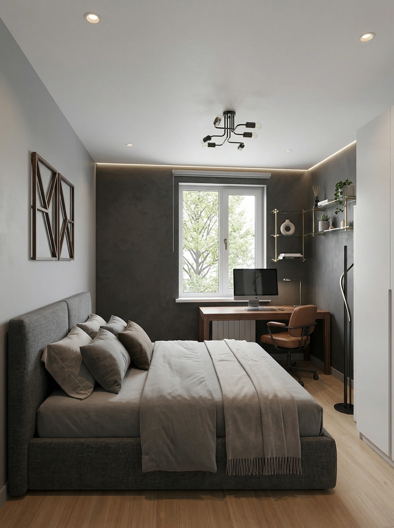 Дизайн спальни в стиле Минимализм — фото интерьера от нейросети RoomGPT