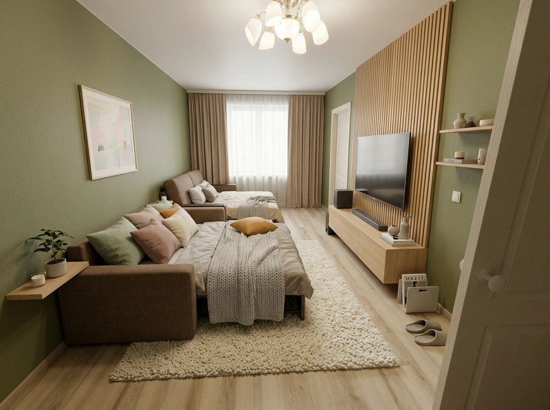 Дизайн интерьера в стиле Хюгге — Гостиная от нейросети RoomGPT