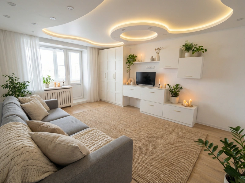 Дизайн интерьера в стиле Хюгге — Гостиная от нейросети RoomGPT