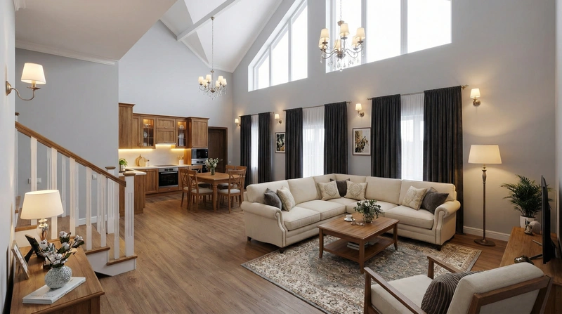 Дизайн интерьера в стиле Классика — Гостиная от нейросети RoomGPT