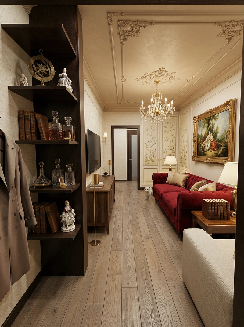 Дизайн интерьера в стиле Классика — Гостиная от нейросети RoomGPT