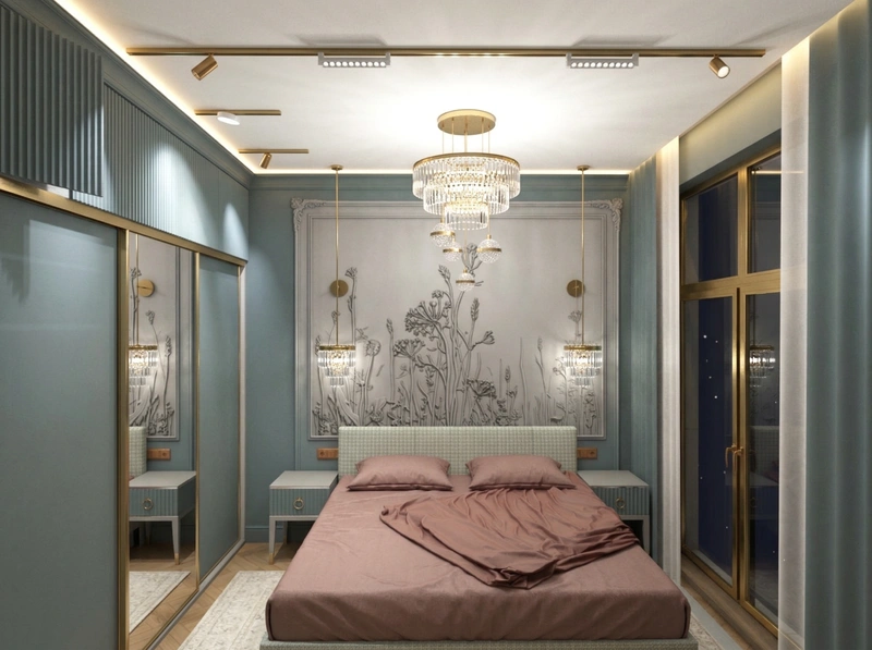 Дизайн спальни в стиле Неоклассика — фото интерьера от нейросети RoomGPT