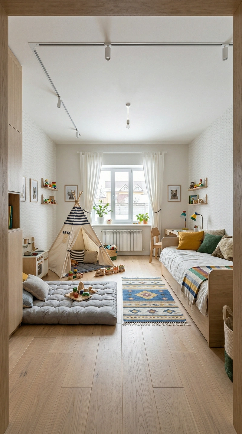 Дизайн детской в стиле Хюгге — фото интерьера от нейросети RoomGPT