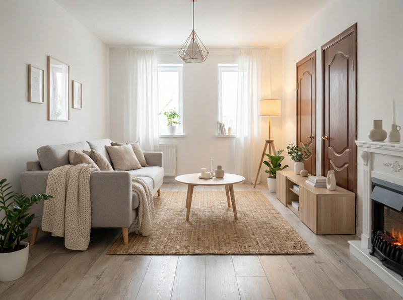 Дизайн интерьера в стиле Хюгге — Гостиная от нейросети RoomGPT