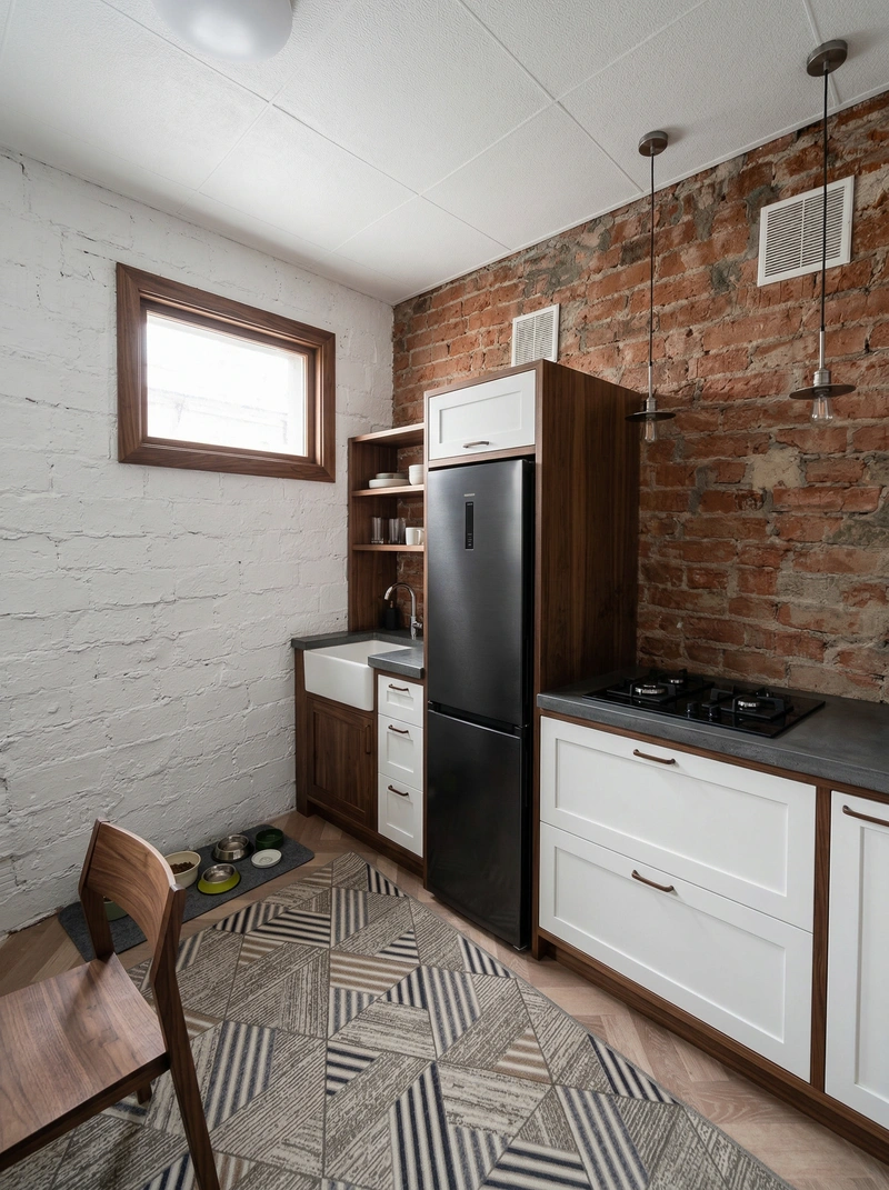 Дизайн интерьера в стиле Лофт — Кухня от нейросети RoomGPT