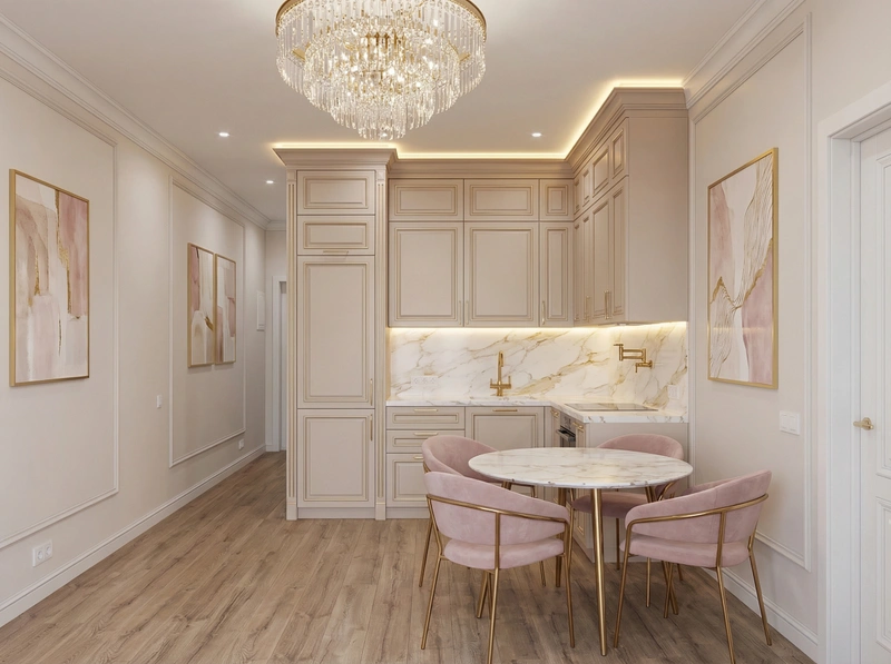 Дизайн интерьера в стиле Неоклассика — Кухня от нейросети RoomGPT