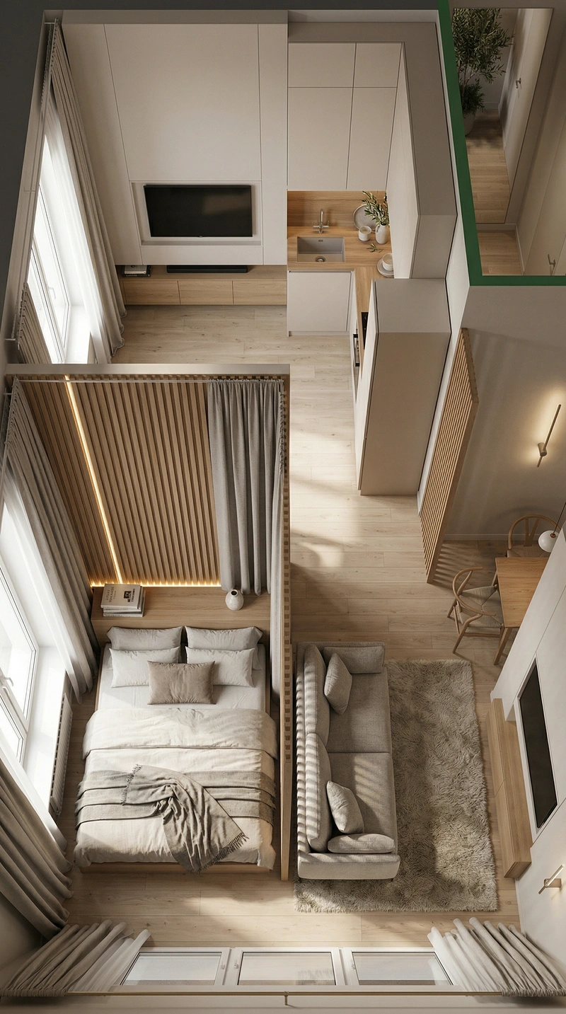 Дизайн гостиной в стиле Сканди — фото интерьера от нейросети RoomGPT