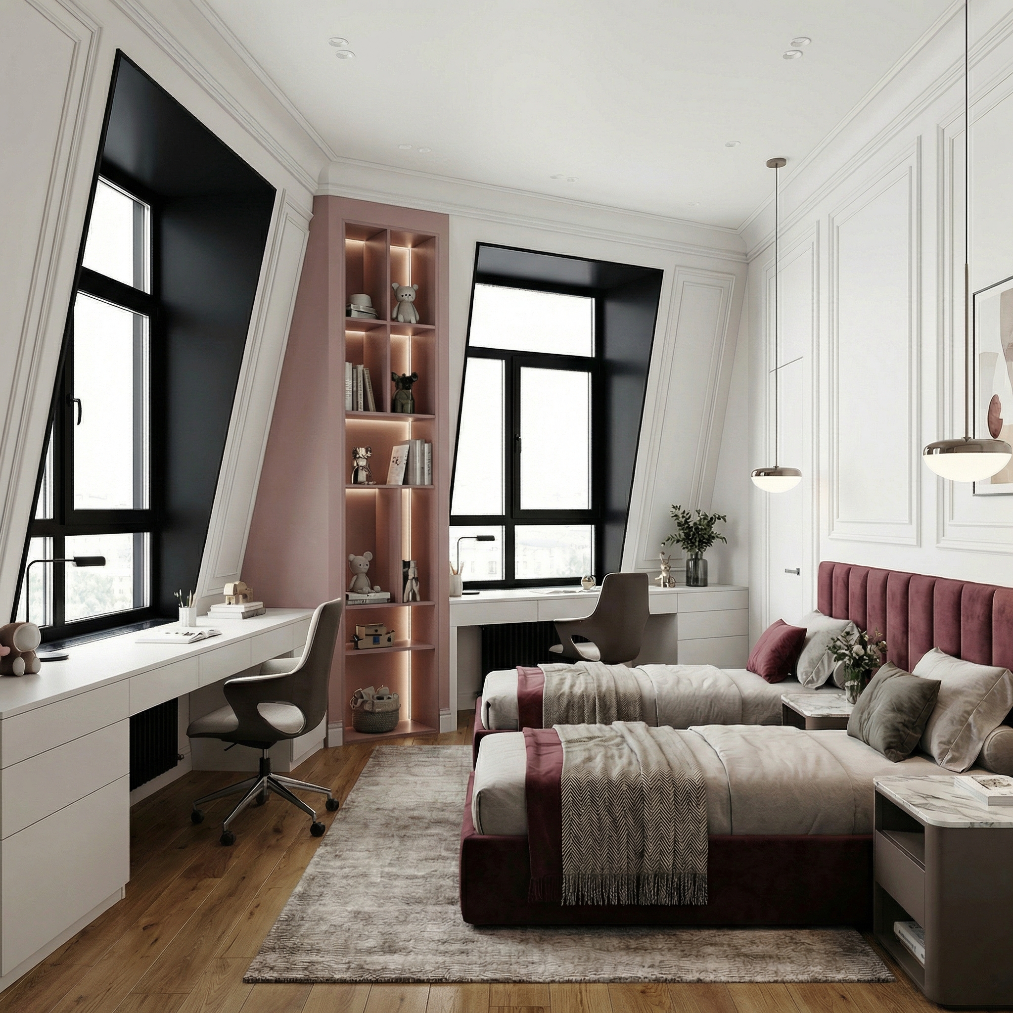 Дизайн детской в стиле Контемпорари — фото интерьера от нейросети RoomGPT