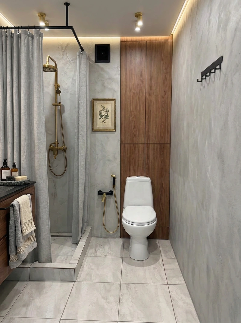 Дизайн ванной в стиле Классика — фото интерьера от нейросети RoomGPT