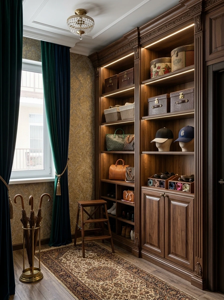 Дизайн интерьера в стиле Классика — Гардеробная от нейросети RoomGPT
