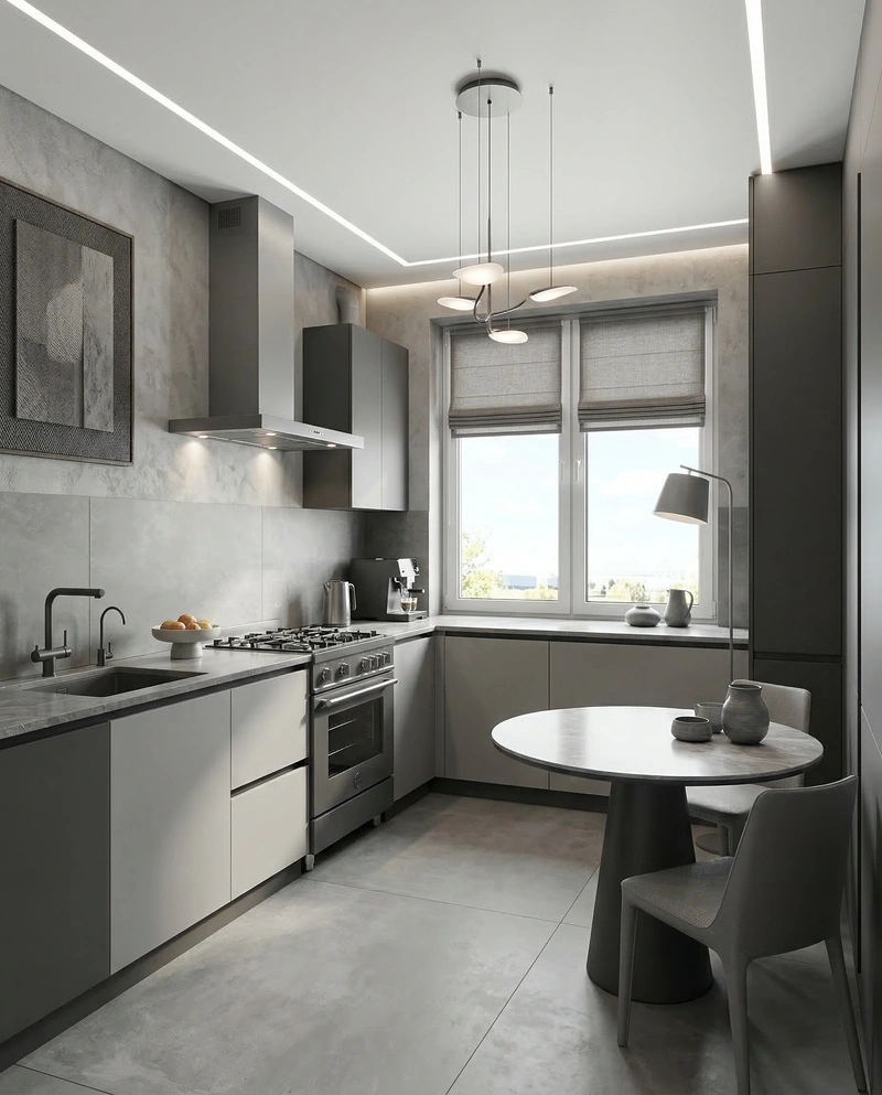 Дизайн интерьера в стиле Минимализм — Кухня от нейросети RoomGPT
