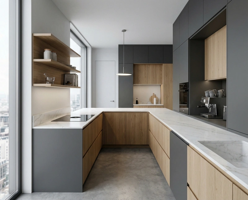 Дизайн кухни в стиле Минимализм — фото интерьера от нейросети RoomGPT