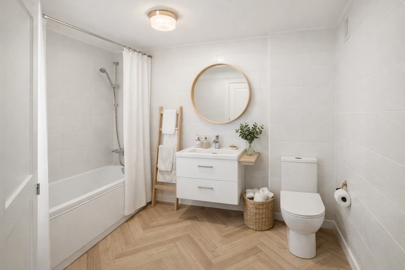 Дизайн ванной в стиле Сканди — фото интерьера от нейросети RoomGPT