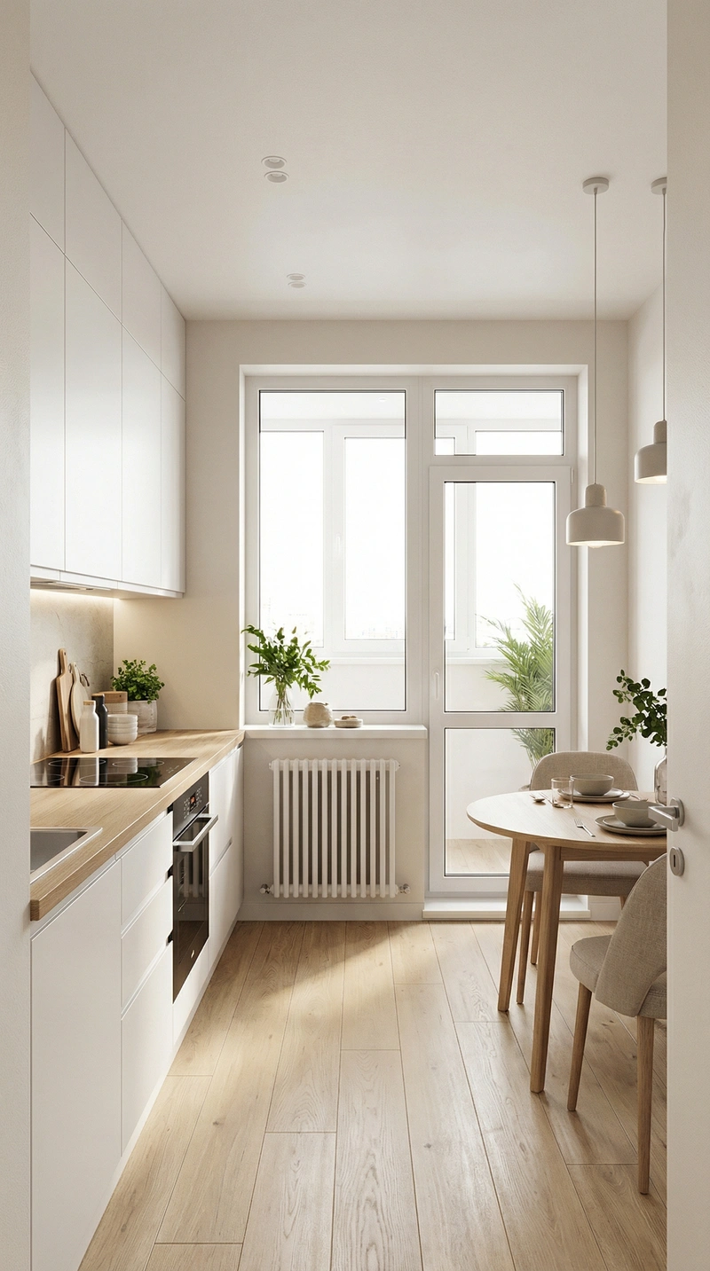 Дизайн интерьера в стиле Сканди — Кухня от нейросети RoomGPT