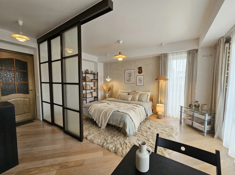 Дизайн спальни в стиле Хюгге — фото интерьера от нейросети RoomGPT