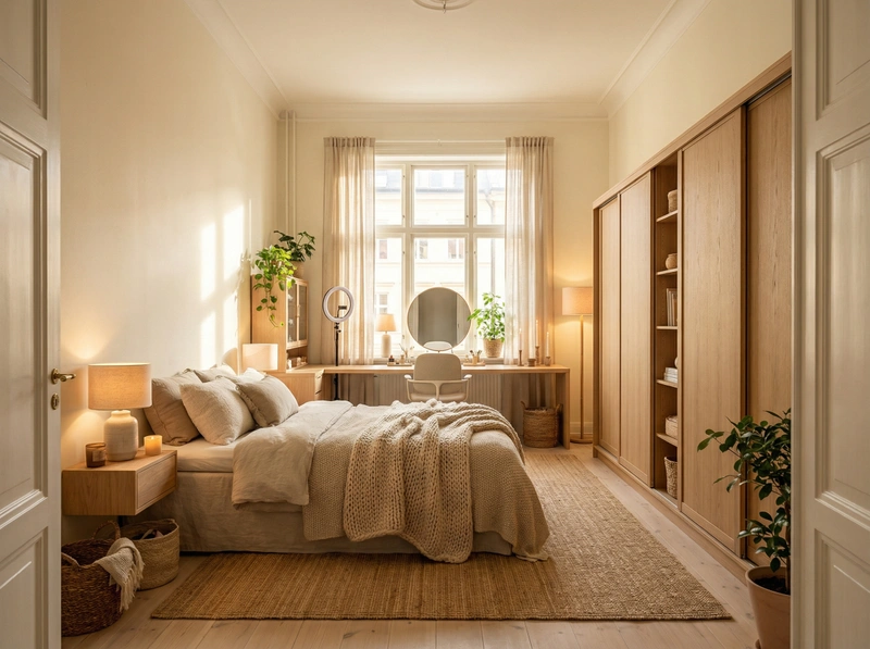 Дизайн интерьера в стиле Хюгге — Спальня от нейросети RoomGPT