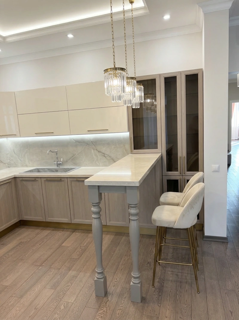 Дизайн кухни в стиле Неоклассика — фото интерьера от нейросети RoomGPT