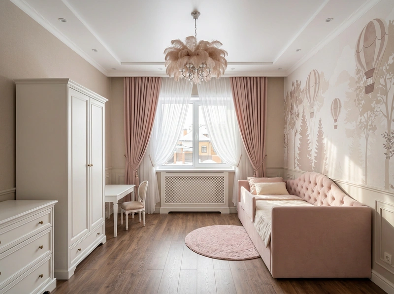 Дизайн интерьера в стиле Классика — Детская от нейросети RoomGPT