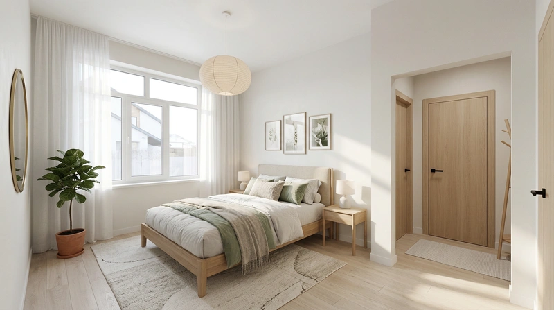 Дизайн интерьера в стиле Сканди — Спальня от нейросети RoomGPT