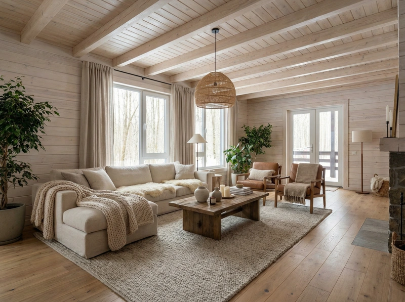 Дизайн интерьера в стиле Хюгге — Гостиная от нейросети RoomGPT