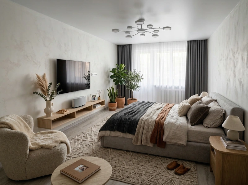 Дизайн интерьера в стиле Минимализм — Гостиная от нейросети RoomGPT