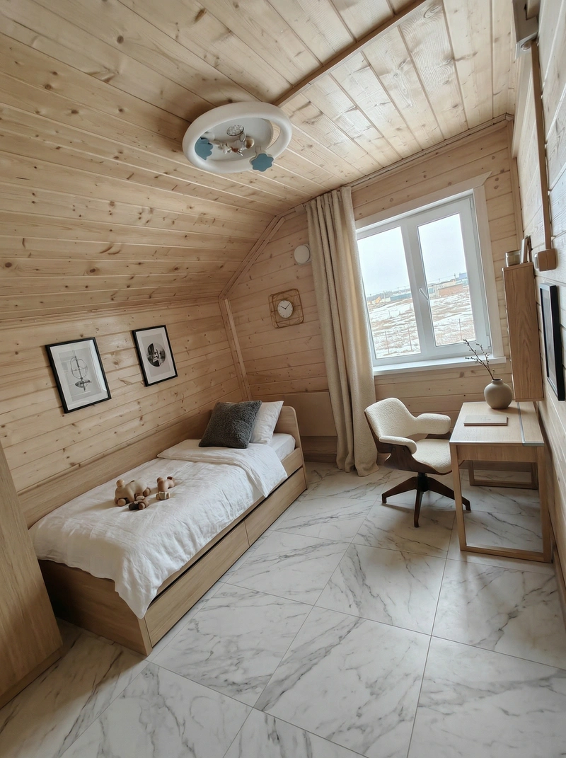 Дизайн детской в стиле Минимализм — фото интерьера от нейросети RoomGPT