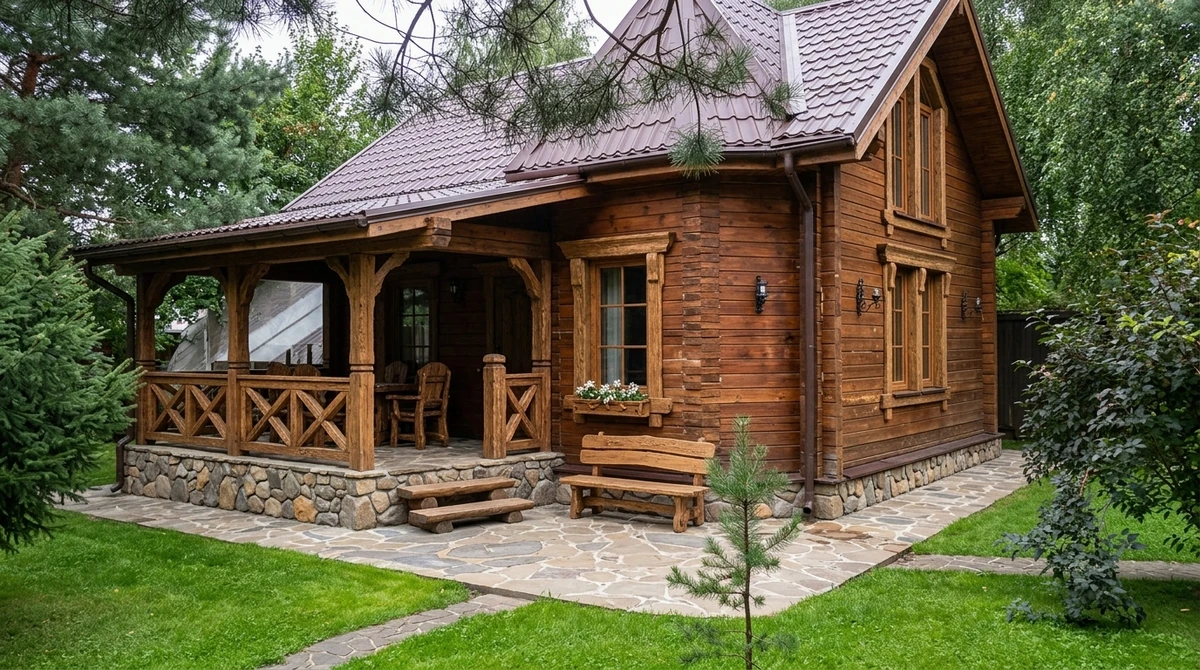 Дизайн фасада в стиле Шале — Фасад от нейросети RoomGPT