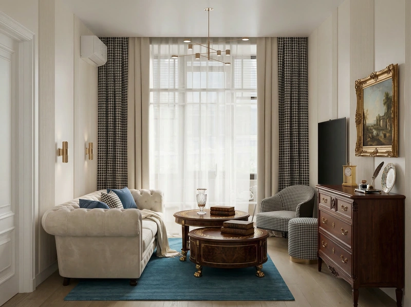 Дизайн спальни в стиле Классика — фото интерьера от нейросети RoomGPT