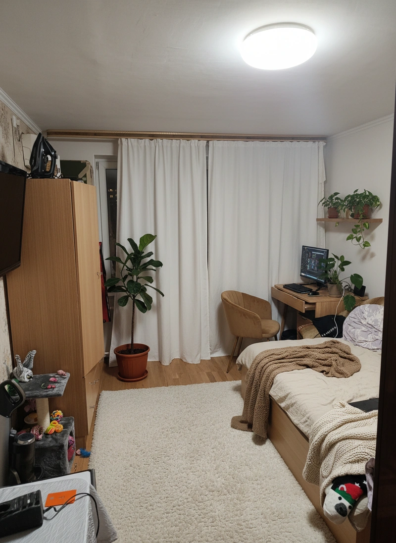 Дизайн интерьера в стиле Хюгге — Спальня от нейросети RoomGPT