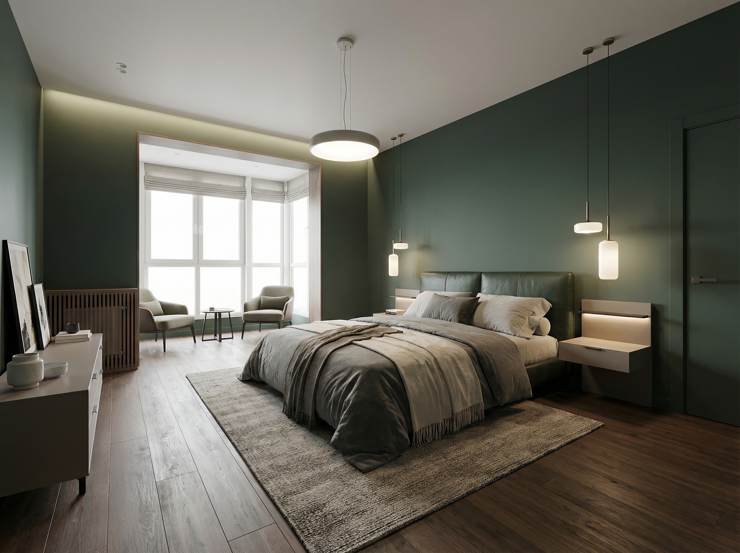 Дизайн спальни в стиле Минимализм — фото интерьера от нейросети RoomGPT