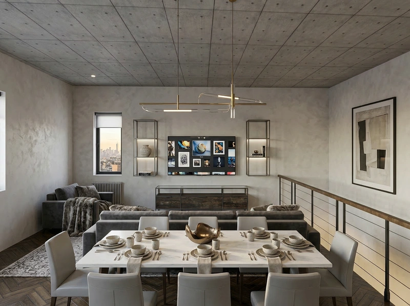 Дизайн интерьера в стиле Лофт — Гостиная от нейросети RoomGPT