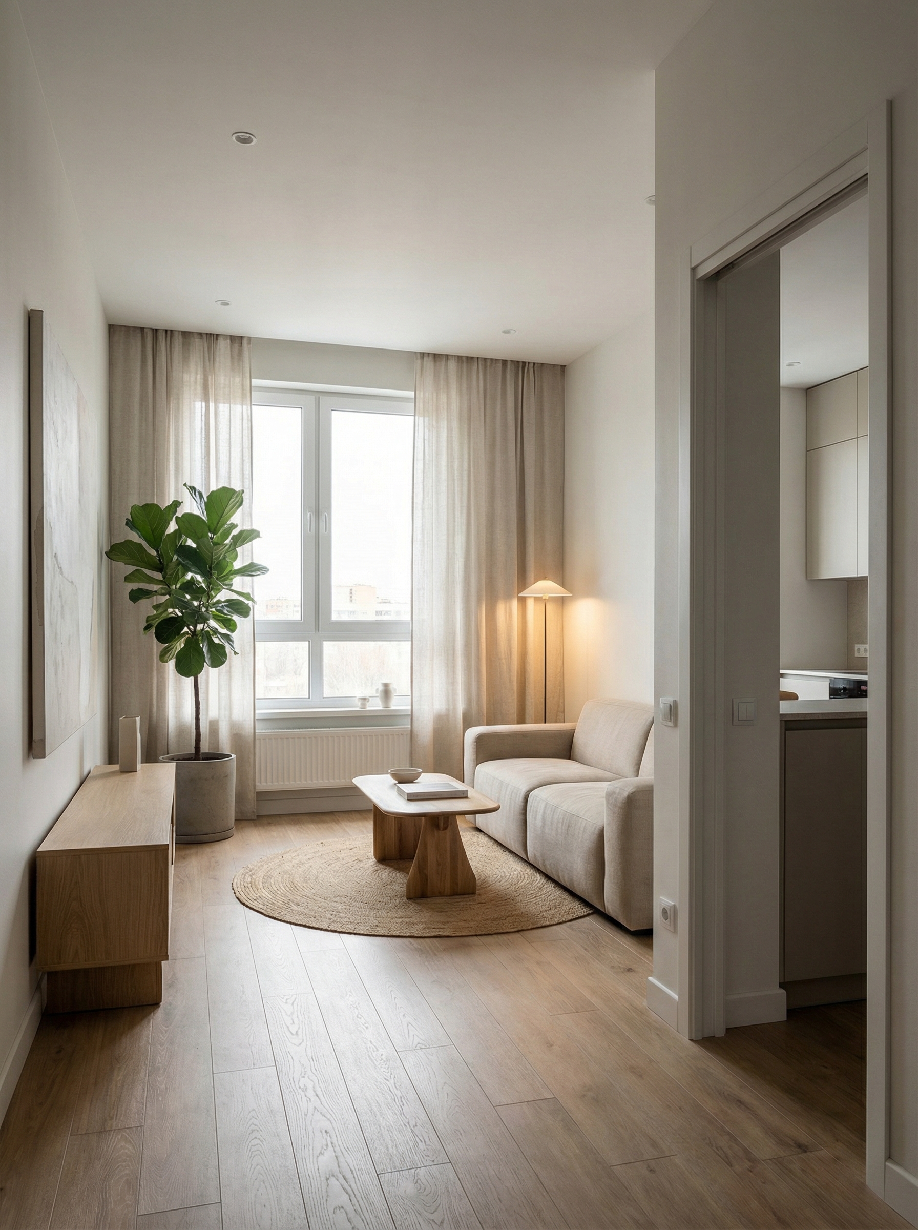 Дизайн гостиной в стиле Минимализм — фото интерьера от нейросети RoomGPT