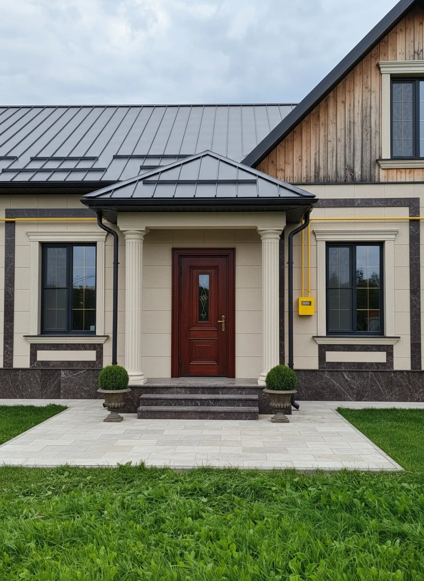 Дизайн фасада в стиле Неоклассика — Фасад от нейросети RoomGPT
