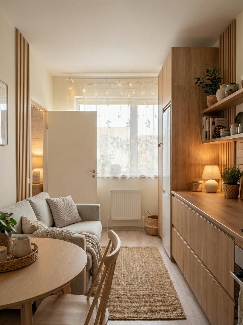 Дизайн интерьера в стиле Хюгге — Кухня от нейросети RoomGPT