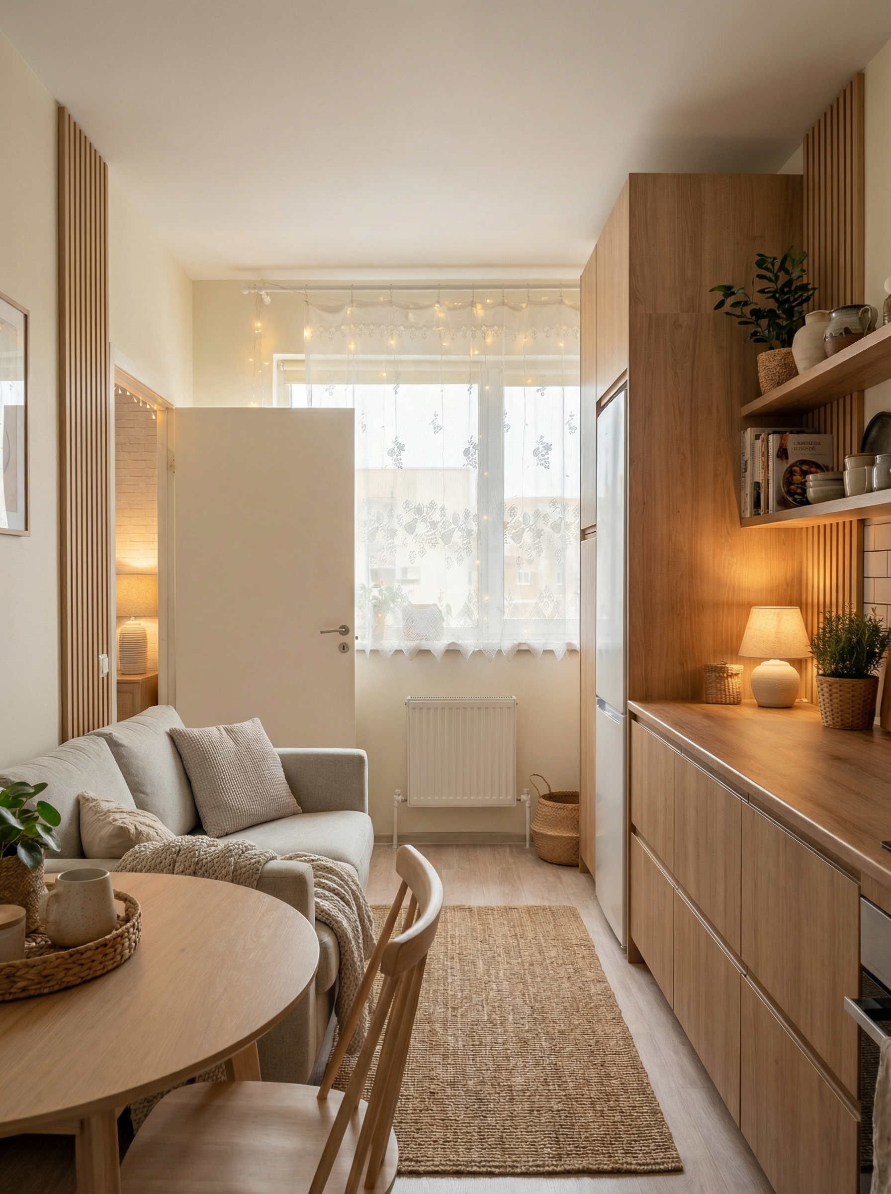 Дизайн кухни в стиле Хюгге — фото интерьера от нейросети RoomGPT