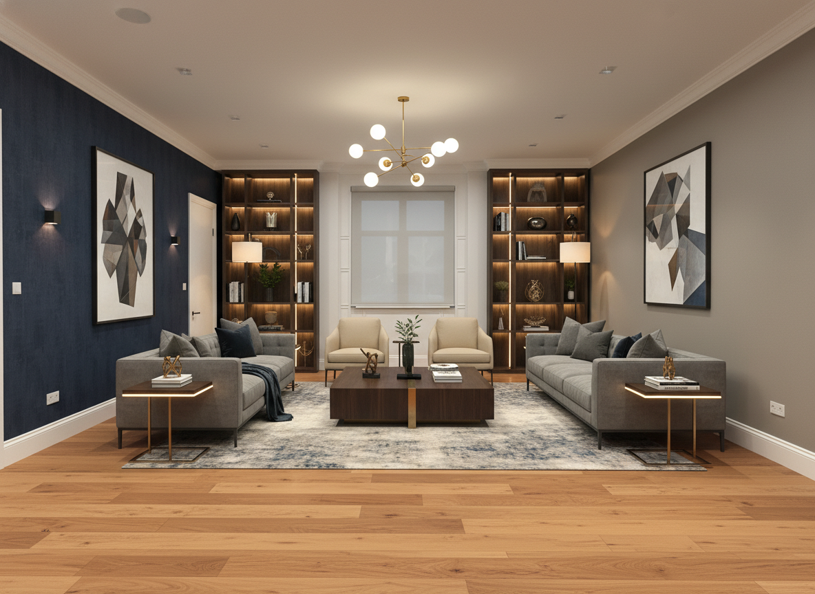 Дизайн гостиной в стиле Контемпорари — фото интерьера от нейросети RoomGPT