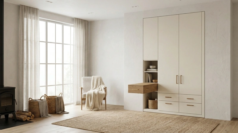 Дизайн гостиной в стиле Хюгге — фото интерьера от нейросети RoomGPT