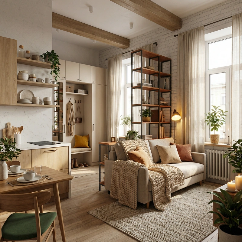 Дизайн интерьера в стиле Хюгге — Гостиная от нейросети RoomGPT