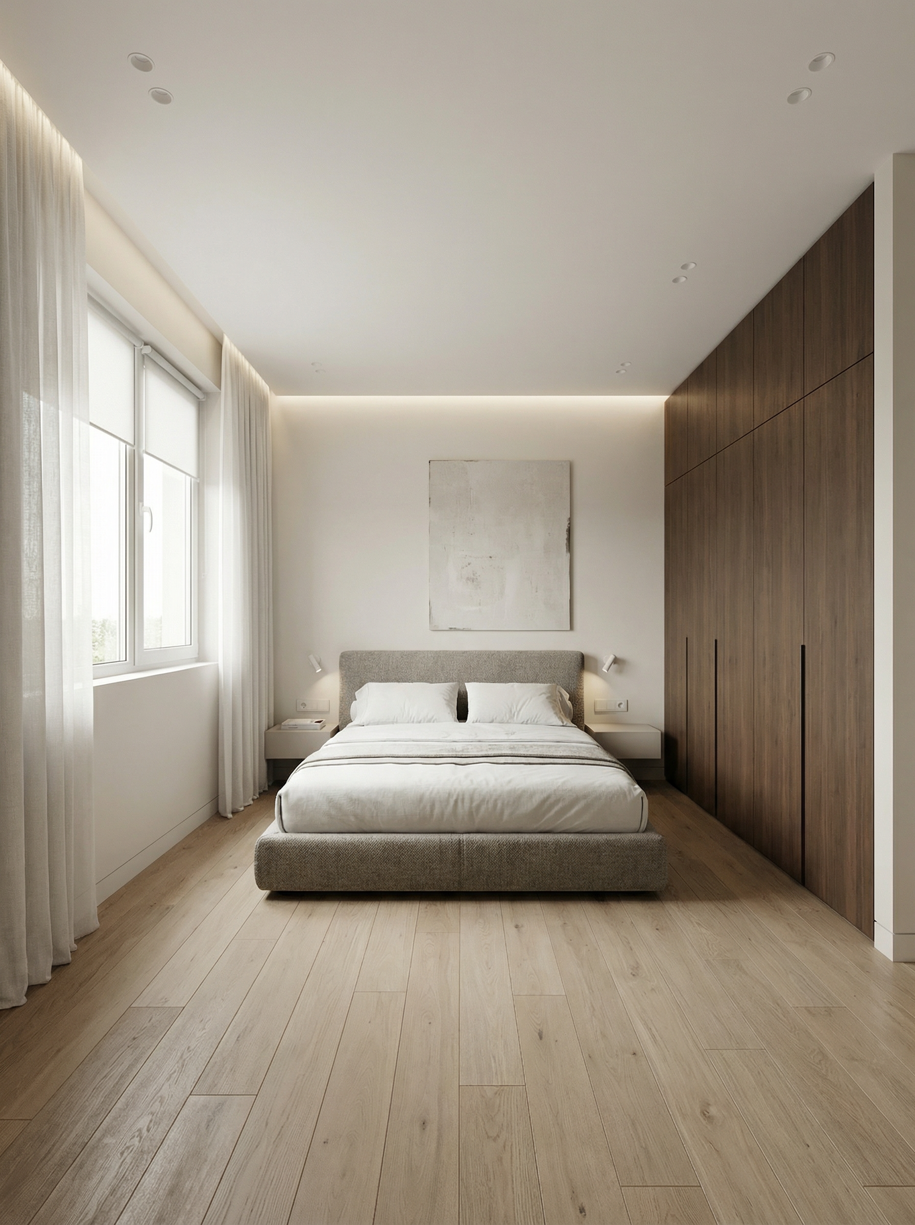 Дизайн спальни в стиле Минимализм — фото интерьера от нейросети RoomGPT