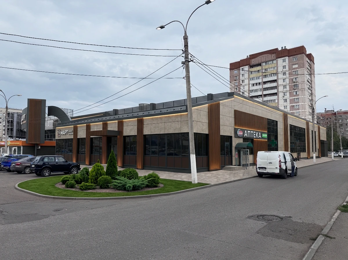 Дизайн фасада в стиле Хай-тек — Фасад от нейросети RoomGPT