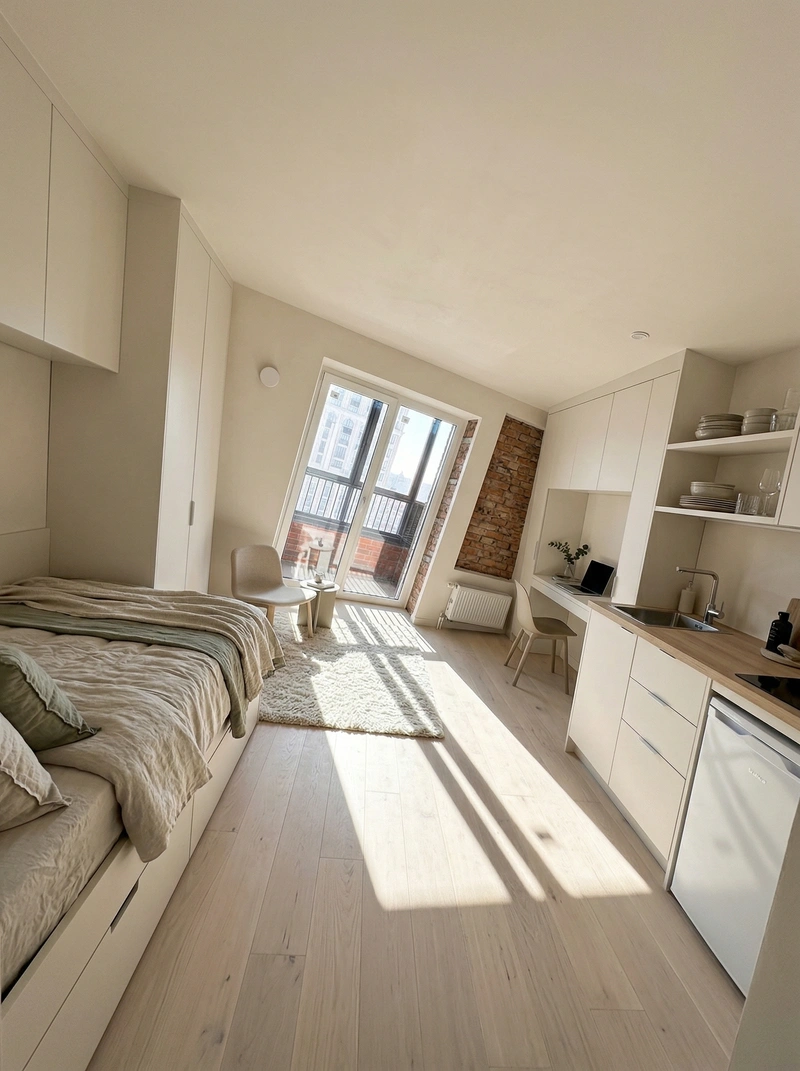 Дизайн гостиной в стиле Хюгге — фото интерьера от нейросети RoomGPT