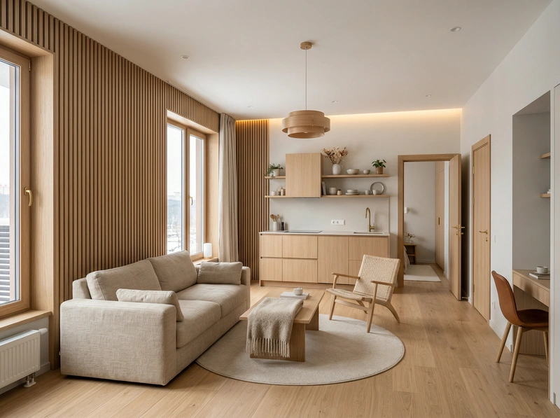 Дизайн интерьера в стиле Хюгге — Кухня от нейросети RoomGPT