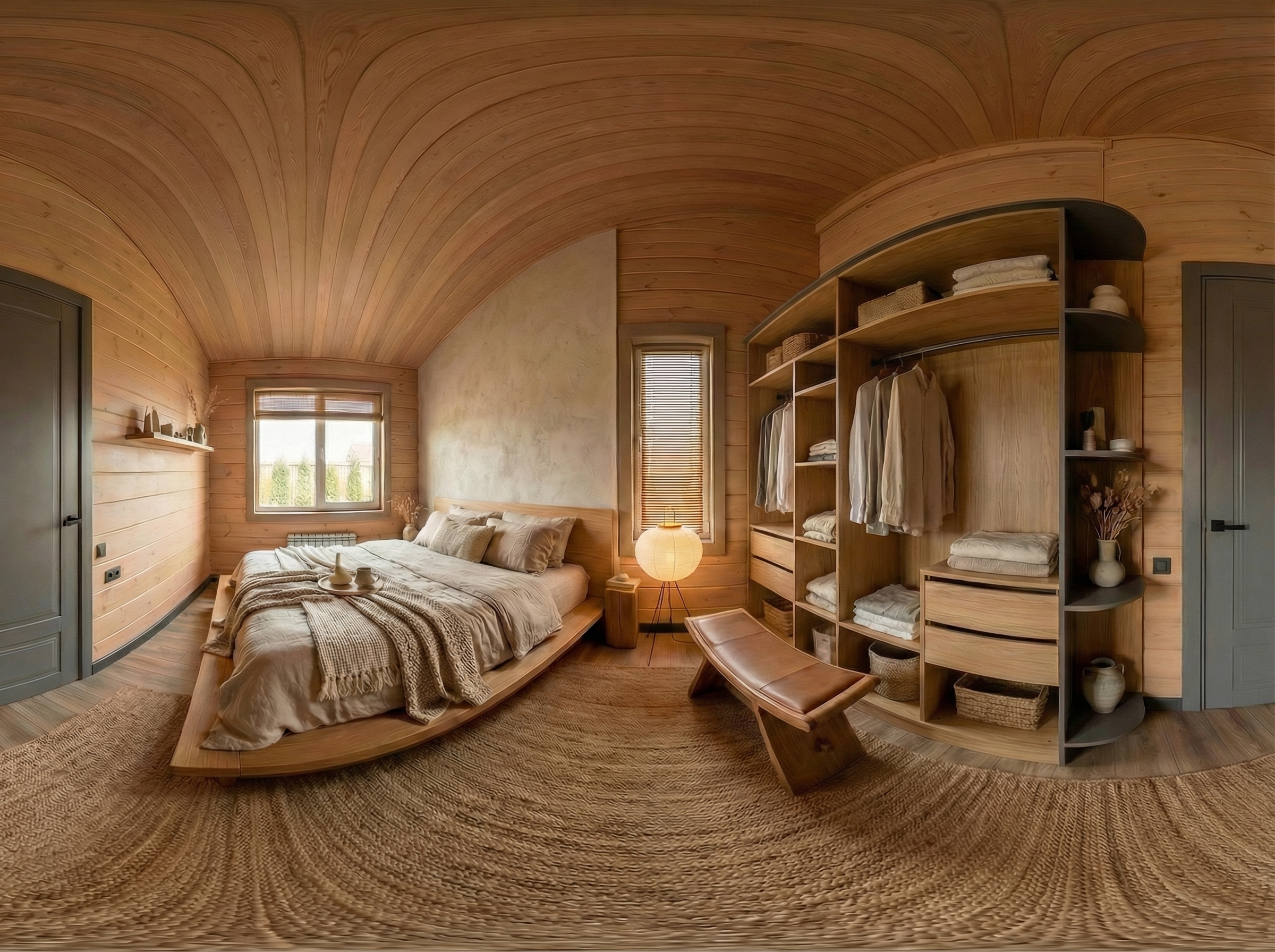 Дизайн спальни в стиле Japandi — фото интерьера от нейросети RoomGPT