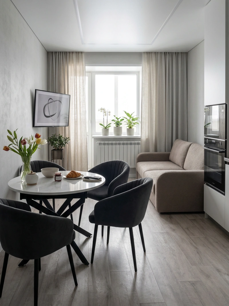 Дизайн интерьера в стиле Минимализм — Гостиная от нейросети RoomGPT